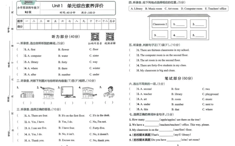 25春学霸冲A卷4下英语_26春四年级上下册人教版_四上英语合集人教版PEP英语四年级上册新教材（教学视频+课件+动画+音频+练习+教案）_17练习资料_小学英语（预习复习资料大礼包）