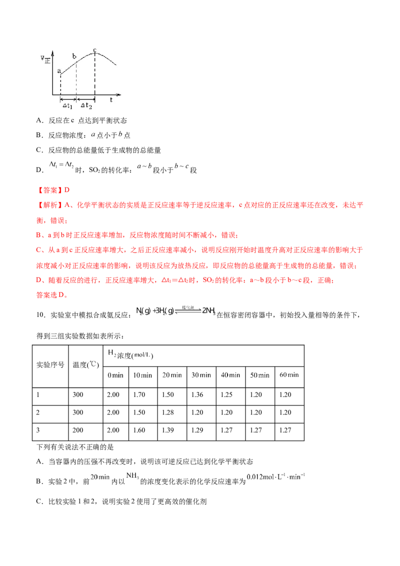 第二章章末测试（提升）-（人教版2019选择性必修1）（解析版）_高化_595801221724高中化学新人教版选择性必修一二三电子版教案PPT课件高中试卷_选择性必修1册（人教版）_专项练习