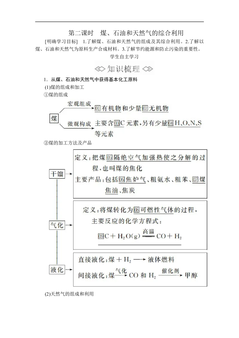 第八章第一节第二课时_高化_2025春-人教版高中化学_02新版高中化学必修二_5.试卷习题_同步讲义+测试（赠送，无第6章）_8.1自然资源的开发利用讲义+测试（2课时，含解析）