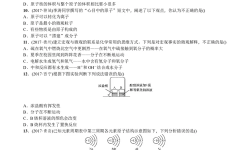 第9讲构成物质的微粒元素_初中化学_01.人教版初中化学_07.初中化学中考总复习_2018年中考化学一轮复习（课件+测试）