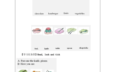 12Unit4AttablePartC_国家课_学习任务单_26春四年级上下册人教版_四上英语合集人教版PEP英语四年级上册新教材（教学视频+课件+动画+音频+练习+教案）_17练习资料_《小学英语》