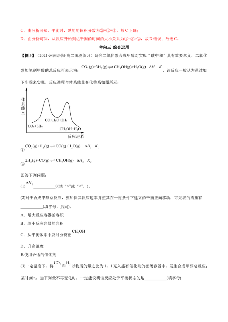 第二章章末归纳总结-（人教版2019选择性必修1）（解析版）_高化_595801221724高中化学新人教版选择性必修一二三电子版教案PPT课件高中试卷_选择性必修1册（人教版）_专项练习