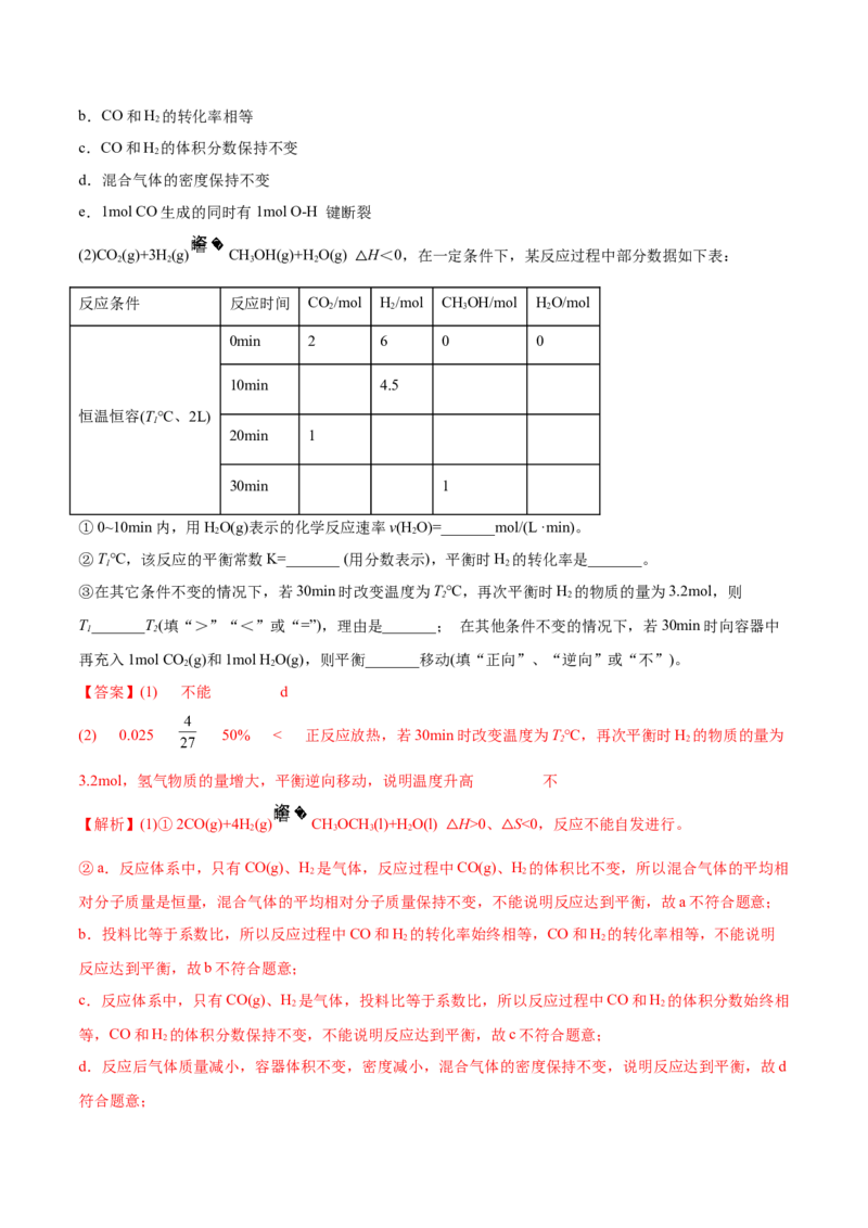 第二章章末归纳总结-（人教版2019选择性必修1）（解析版）_高化_595801221724高中化学新人教版选择性必修一二三电子版教案PPT课件高中试卷_选择性必修1册（人教版）_专项练习