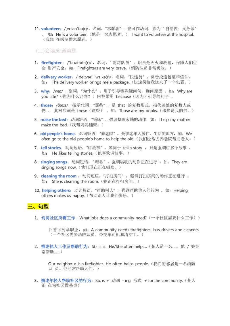 2025秋人教版英语四上Unit4重点知识汇总_26春四年级上下册人教版_四上英语合集人教版PEP英语四年级上册新教材（教学视频+课件+动画+音频+练习+教案）_12单元重点知识（word）
