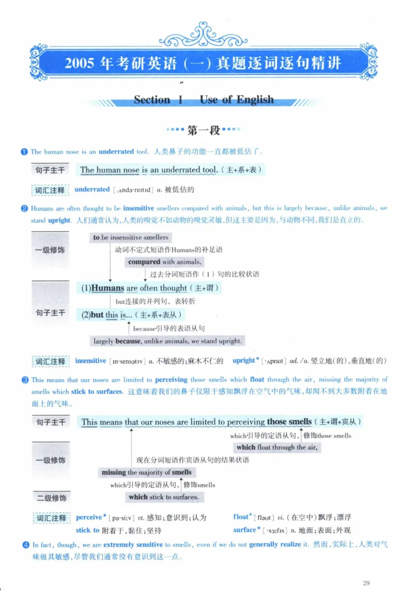 2005年逐词逐句精讲册_41考研英语一二历年真题解析_英语一_解析册+逐词逐句册