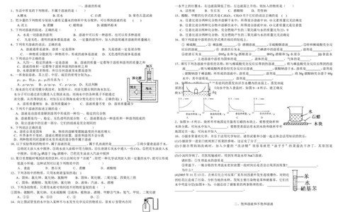 第9单元溶液单元测试题及答案3_初中化学_01.人教版初中化学_01.初中化学课件PPT--教案--试题_初中化学18年试卷_人教版九年级化学下册2018_2015初中化学九年级下册单元检测