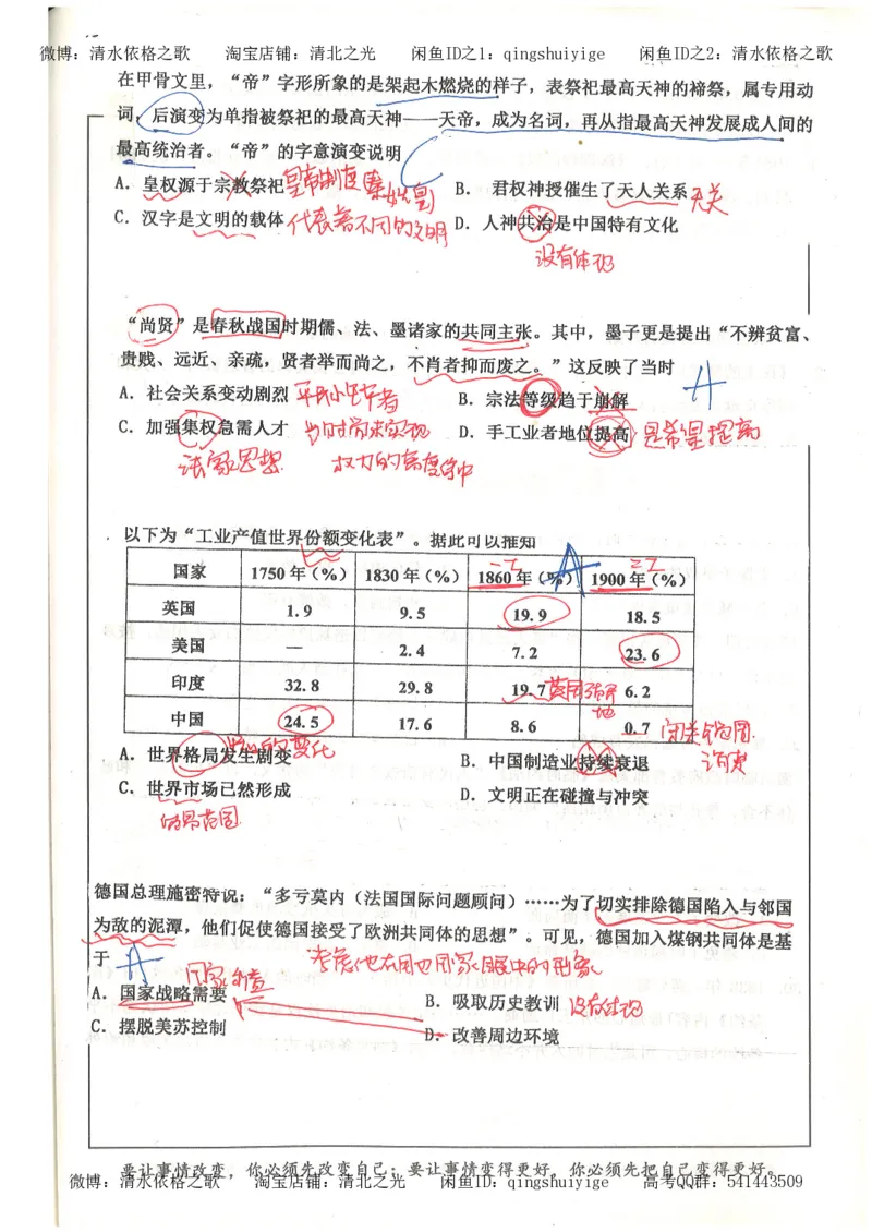 1.衡水中学高考积累与改错_文综（第1本）_278页_高中衡水学霸笔记_高中全部赠品_错题集高中九科_文综积累与改错