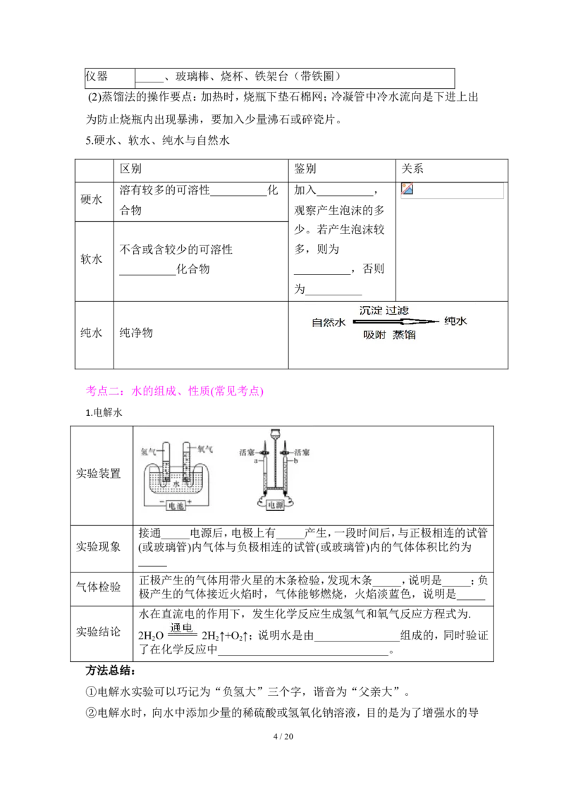 狙击中考之化学总复习：第四单元自然界的水_初中化学_01.人教版初中化学_07.初中化学中考总复习_狙击中考之化学总复习