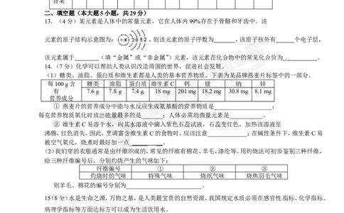 （人教版）九年级下册：第12单元化学与生活检测题_初中化学_01.人教版初中化学_01.初中化学课件PPT--教案--试题_初中化学18年试卷_人教版九年级化学下册2018