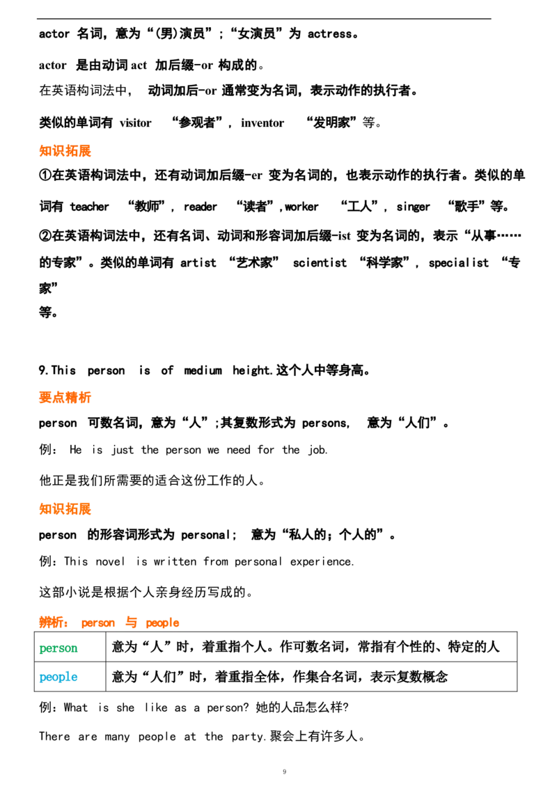 1_24秋《初中各科知识点梳理》_初中英语《知识梳理》7-9年级上下册_重点知识_人教版初中英语_下册_七下_UNIT9