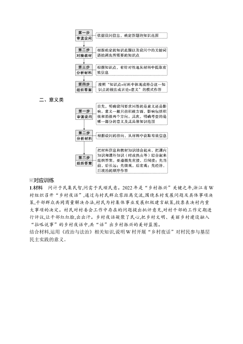2023届高考二轮总复习试题特色题型练（含解析）_8.2025政治总复习_2023年新高考资料_二轮复习_2023届新高考二轮专题总复习政治试题（含解析）