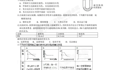 （人教版）九年级下册：第10单元酸和碱单元检测题及答案2_初中化学_01.人教版初中化学_01.初中化学课件PPT--教案--试题_初中化学18年试卷_人教版九年级化学下册2018