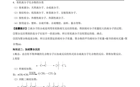 第五章合成高分子（单元知识清单）-（人教版2020选择性必修3）_高化_595801221724高中化学新人教版选择性必修一二三电子版教案PPT课件高中试卷_选择性必修3册（人教版）_知识清单