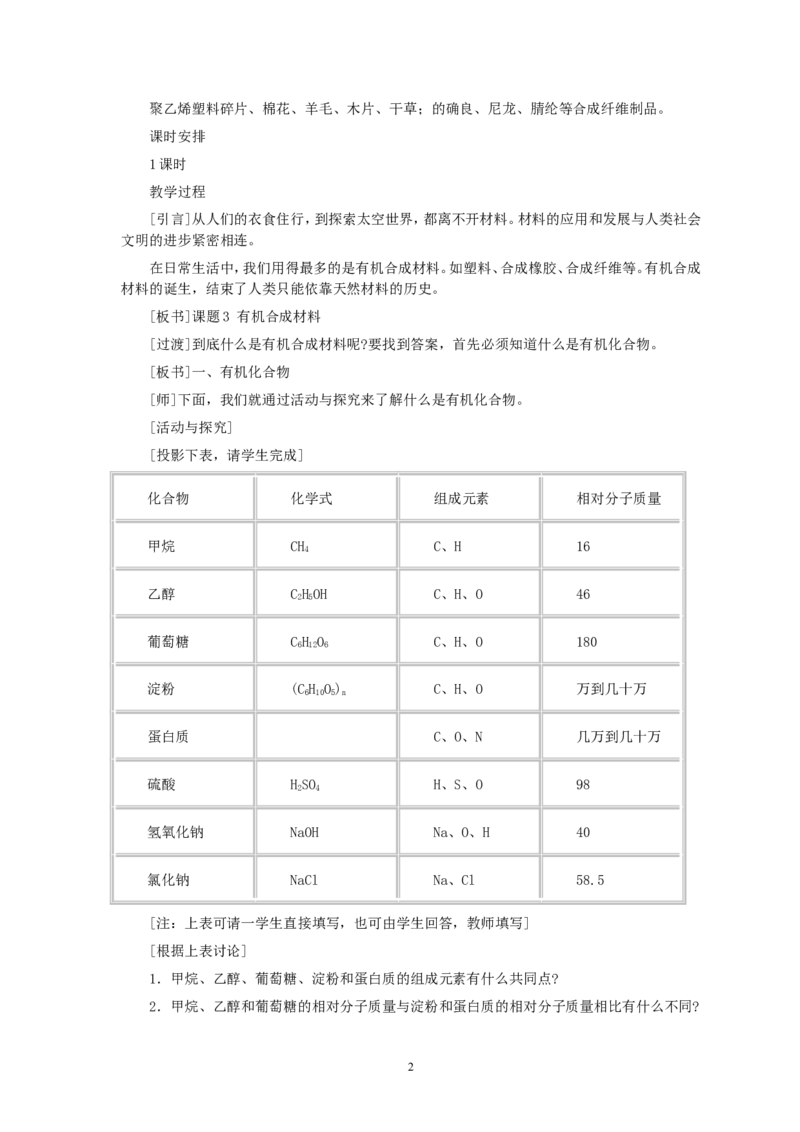 第12单元课题3有机合成材料_初中化学_01.人教版初中化学_01.初中化学课件PPT--教案--试题_初中化学全套_化学教案_化学：人教版九年级全册优秀教案(56份)