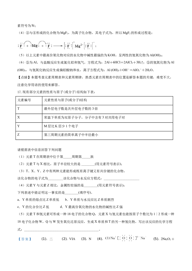 精品解析：辽宁省沈阳市第一七O中学2019-2020学年高一上学期期末考试化学试题（解析版）_高化_2025春-人教版高中化学_01新版高中化学必修一_4.习题试卷_期中期末真题卷