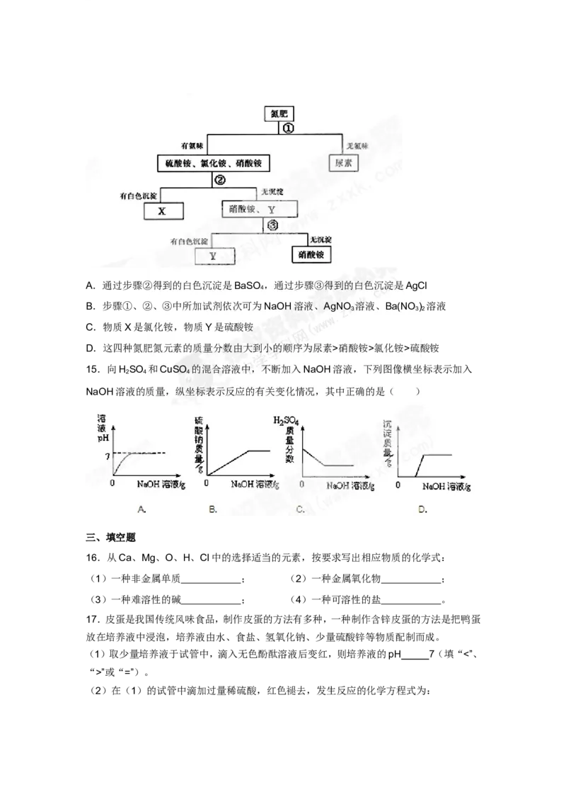 （人教版）九年级下册：第11单元测试卷_初中化学_01.人教版初中化学_01.初中化学课件PPT--教案--试题_初中化学18年试卷_人教版九年级化学下册2018