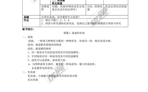 课题1溶液的形成_初中化学_01.人教版初中化学_01.初中化学课件PPT--教案--试题_初中化学全套(课件--教案--配套)_18年初中化学9年级下_18春九化下(RJ)--2.精品教案_2.第九单元溶液