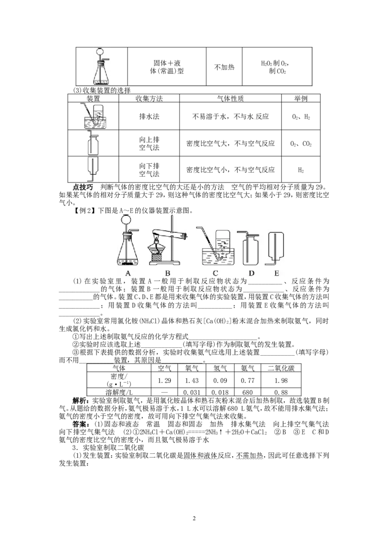 新人教版九年级化学上册例题精讲：第6单元课题2二氧化碳制取的研究_初中化学_01.人教版初中化学_01.初中化学课件PPT--教案--试题_初中化学全套_化学教案
