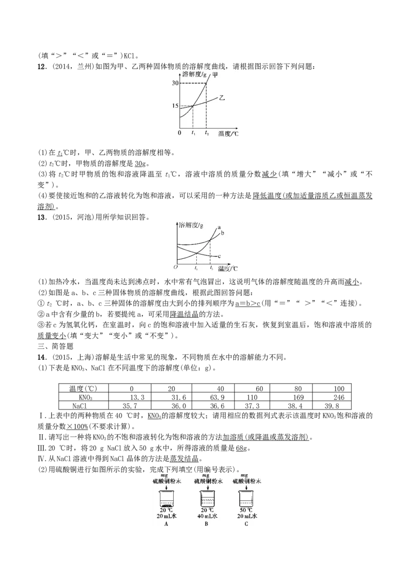 第5讲　溶　液_初中化学_01.人教版初中化学_10.初中化学知识点_初中最全化学知识点归纳总结