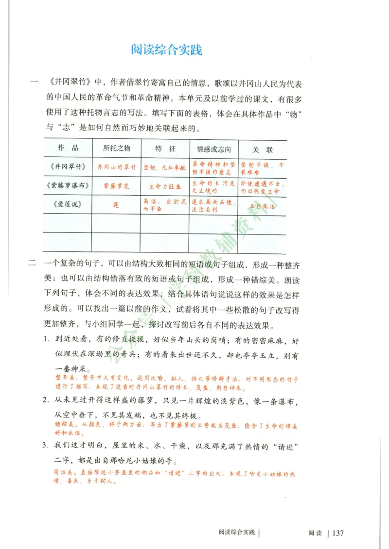 新人教版七年级语文下册课堂笔记_新人教版七下语文学习资料包_4.课堂笔记