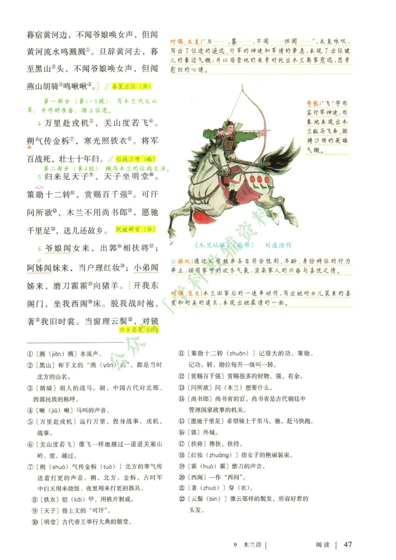 新人教版七年级语文下册课堂笔记_新人教版七下语文学习资料包_4.课堂笔记