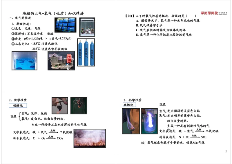 我们周围的空气-氧气（性质）知识精讲_初中化学_01.人教版初中化学_02.初中化学教学视频_2.初中化学--教学视频--带讲义_新初三化学年卡菁英班（全国人教版）