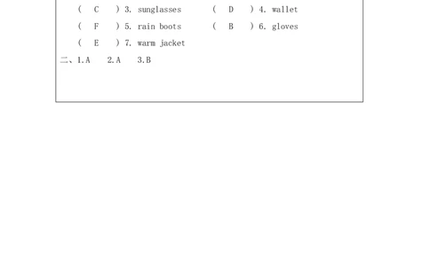 14Unit5ItwasherejustnowPartA_国家课_课后练习_26春四年级上下册人教版_四上英语合集人教版PEP英语四年级上册新教材（教学视频+课件+动画+音频+练习+教案）_17练习资料_《小学英语》