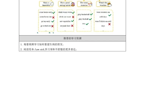 20Unit10Idon&rsquo;tfeelwelltodayLesson2_国家课_学习任务单_26春四年级上下册人教版_四上英语合集人教版PEP英语四年级上册新教材（教学视频+课件+动画+音频+练习+教案）_17练习资料