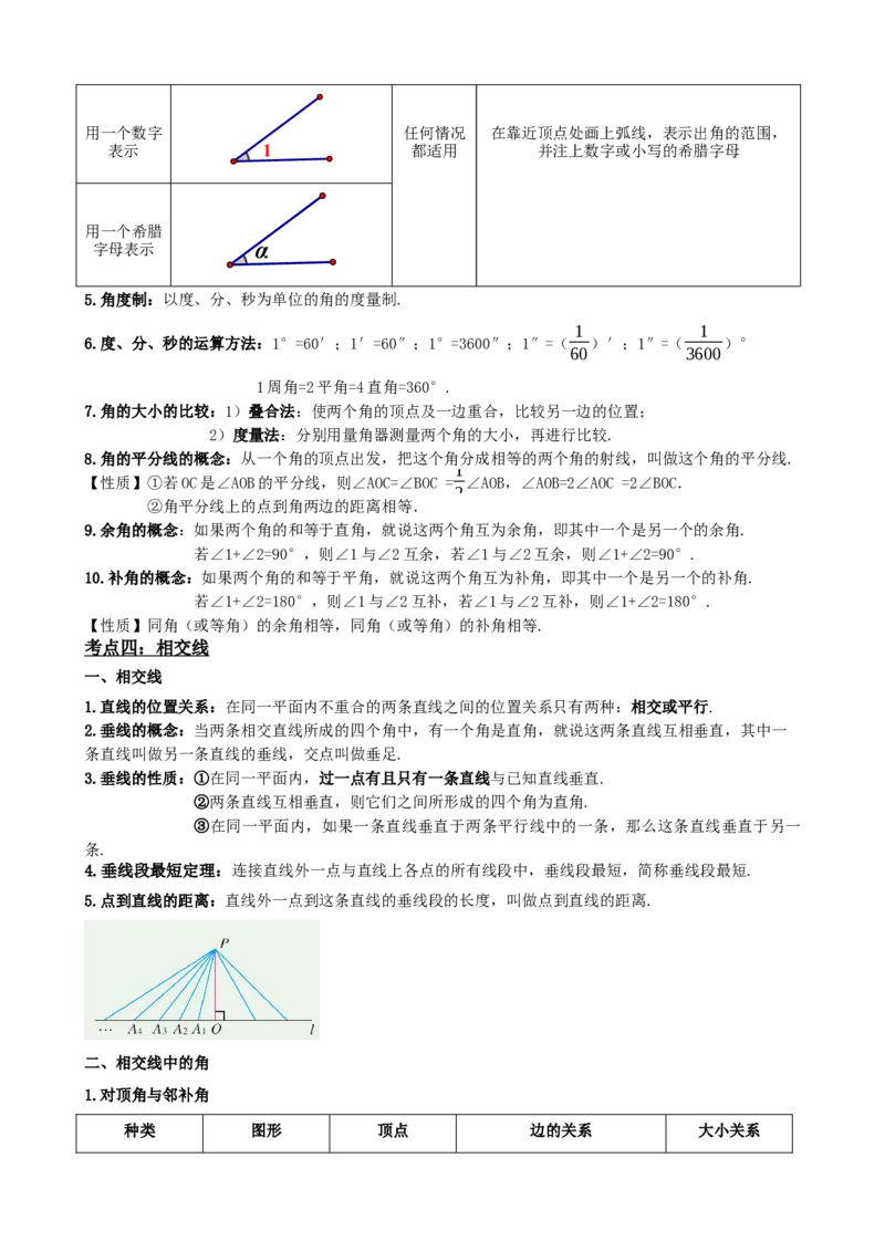 专题15几何图形初步（解析版）_中考数学一轮复习word_解析版