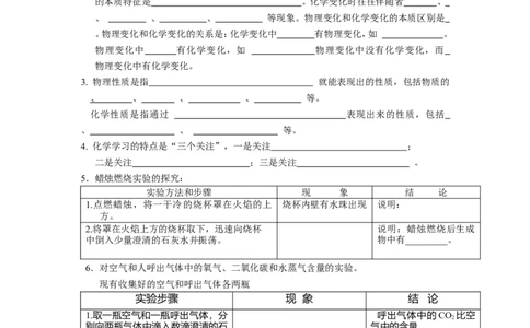 化学单元复习学案一、二_初中化学_01.人教版初中化学_10.初中化学知识点_初中最全化学知识点归纳总结_化学知识点