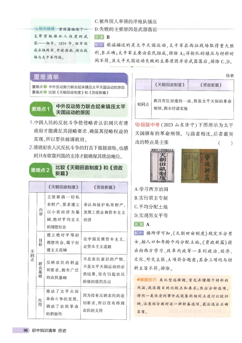 2025版《53初中知识清单》-历史_初中全科《53初中知识清单》2025版