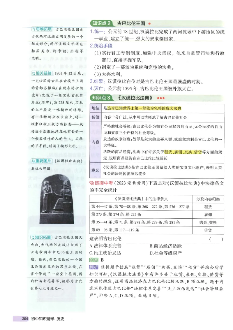 2025版《53初中知识清单》-历史_初中全科《53初中知识清单》2025版