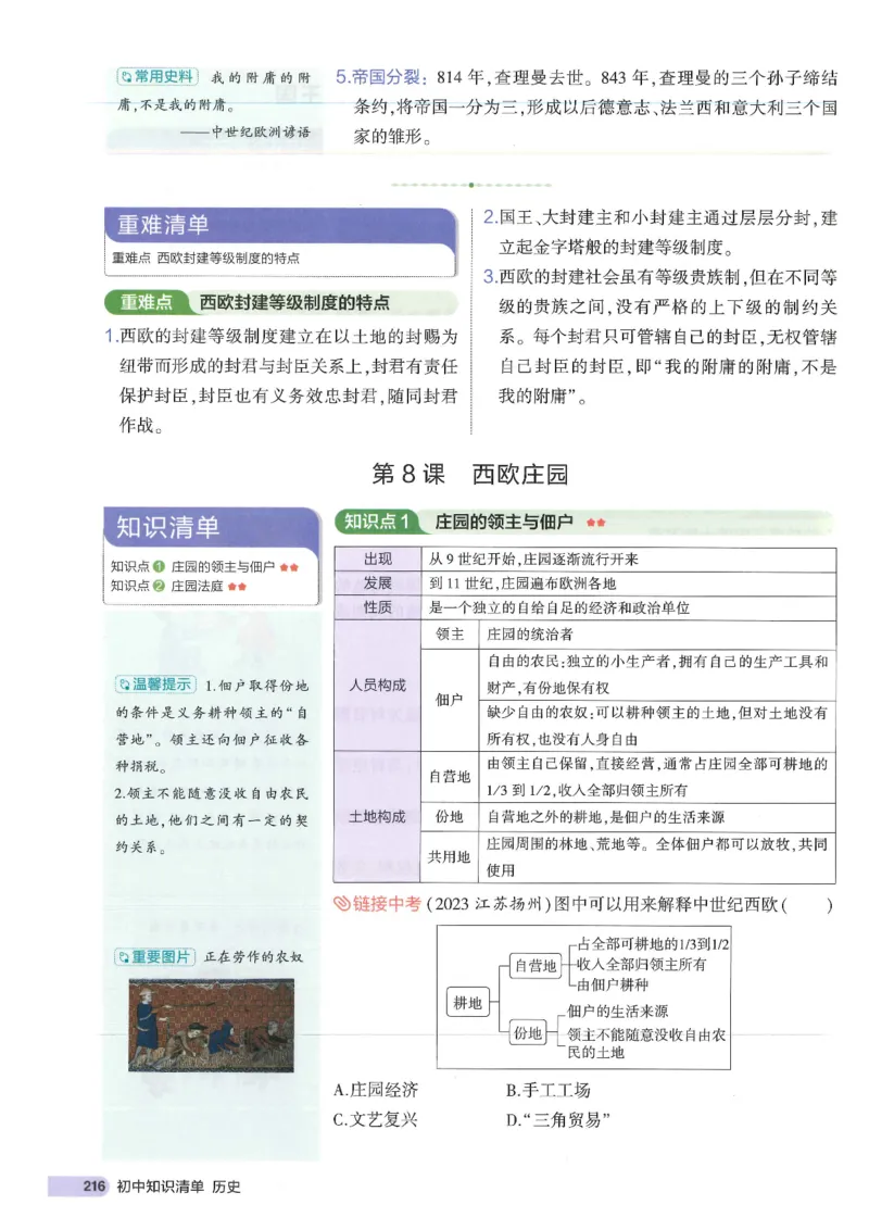 2025版《53初中知识清单》-历史_初中全科《53初中知识清单》2025版