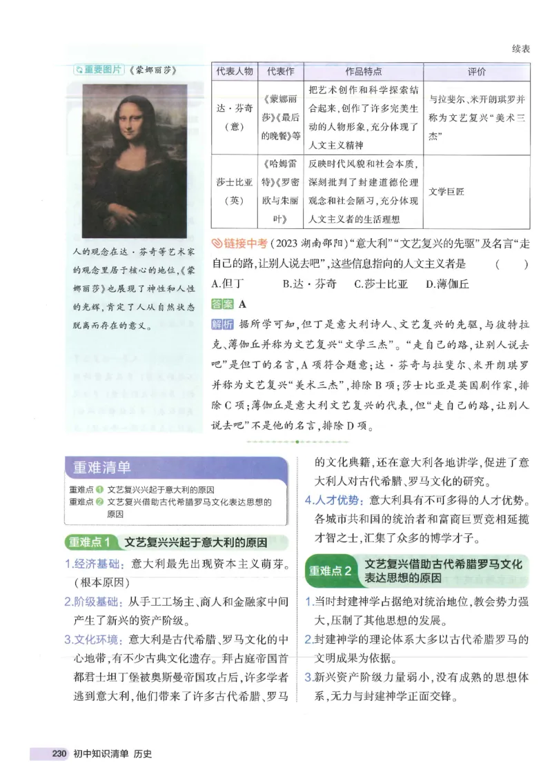 2025版《53初中知识清单》-历史_初中全科《53初中知识清单》2025版