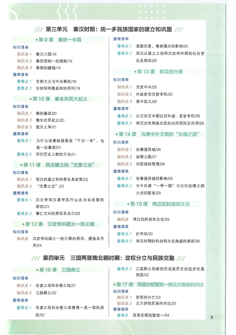 2025版《53初中知识清单》-历史_初中全科《53初中知识清单》2025版