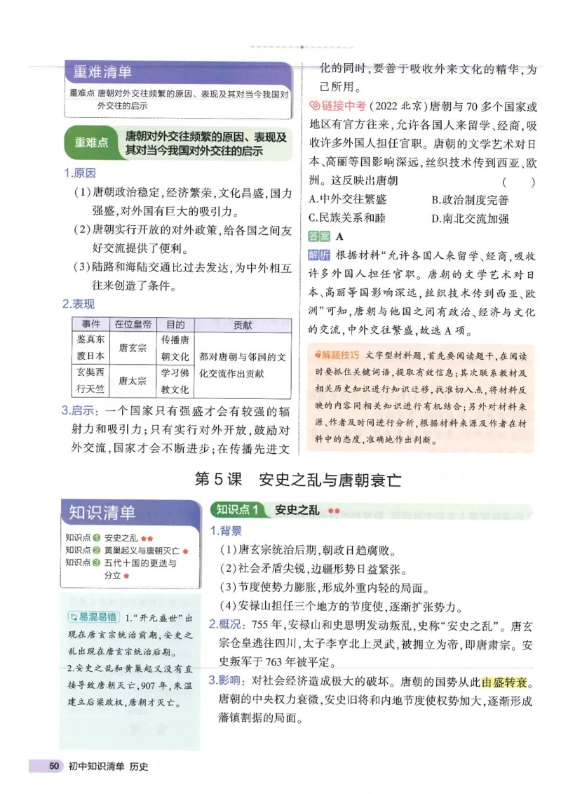 2025版《53初中知识清单》-历史_初中全科《53初中知识清单》2025版