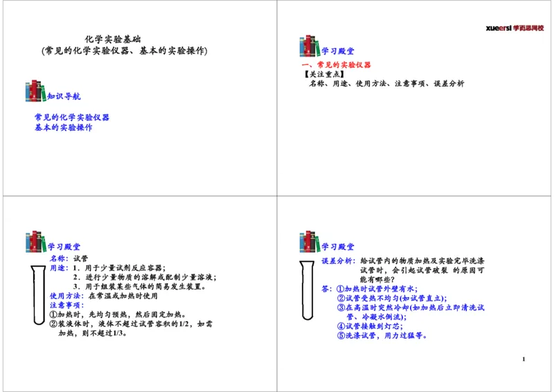 化学实验基础（常见的化学实验仪器、基本的实验操作）_初中化学_01.人教版初中化学_03.初中化学专项视频_104302013学年秋季初三化学满分冲刺班15讲