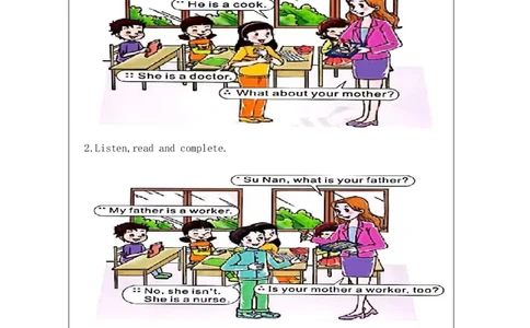 2Unit1WhatisyourfatherPartB_国家课_学习任务单_26春四年级上下册人教版_四上英语合集人教版PEP英语四年级上册新教材（教学视频+课件+动画+音频+练习+教案）_17练习资料_《小学英语》