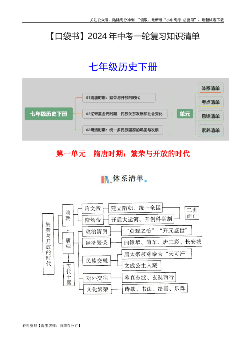 02七下历史知识清单-口袋书2024年中考历史一轮复习知识清单_02中考总复习（2026版更新中）_06-历史-中考总复习_2024年中考复习资料_一轮复习
