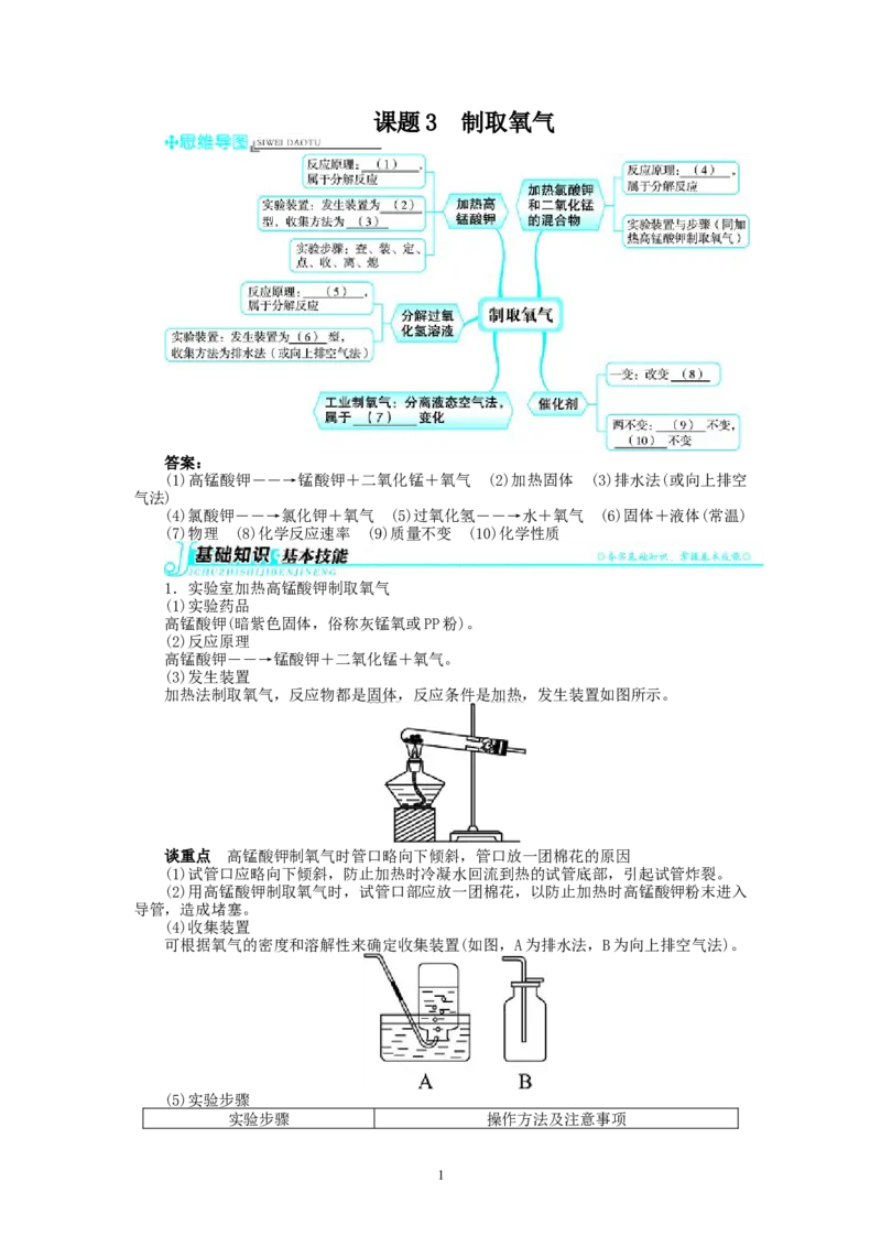 新人教版九年级化学上册例题精讲：第2单元课题3制取氧气_初中化学_01.人教版初中化学_01.初中化学课件PPT--教案--试题_初中化学全套_化学教案