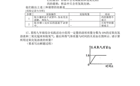 贵州省遵义市2013年初中毕业生学业(升学)统一考试化学模拟试题卷（2）_初中化学_01.人教版初中化学_01.初中化学课件PPT--教案--试题_初中化学全套_化学试题