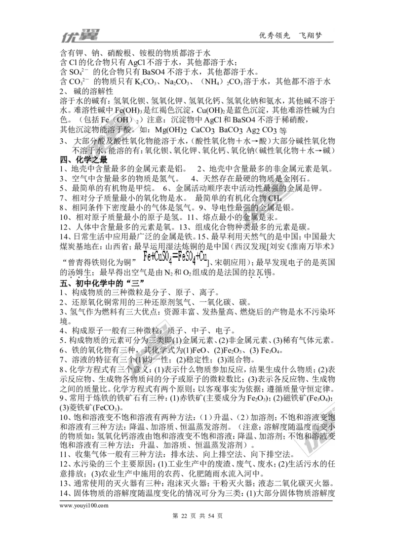 初中化学知识点总结(大全)_初中化学_01.人教版初中化学_01.初中化学课件PPT--教案--试题_初中化学全套(课件--教案--配套)_18年初中化学9年级上_18秋九化上(RJ)--7.复习资料_2.知识集锦