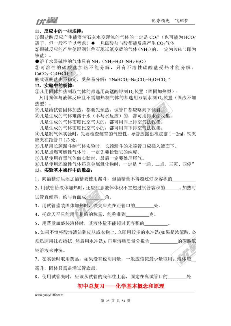 初中化学知识点总结(大全)_初中化学_01.人教版初中化学_01.初中化学课件PPT--教案--试题_初中化学全套(课件--教案--配套)_18年初中化学9年级上_18秋九化上(RJ)--7.复习资料_2.知识集锦