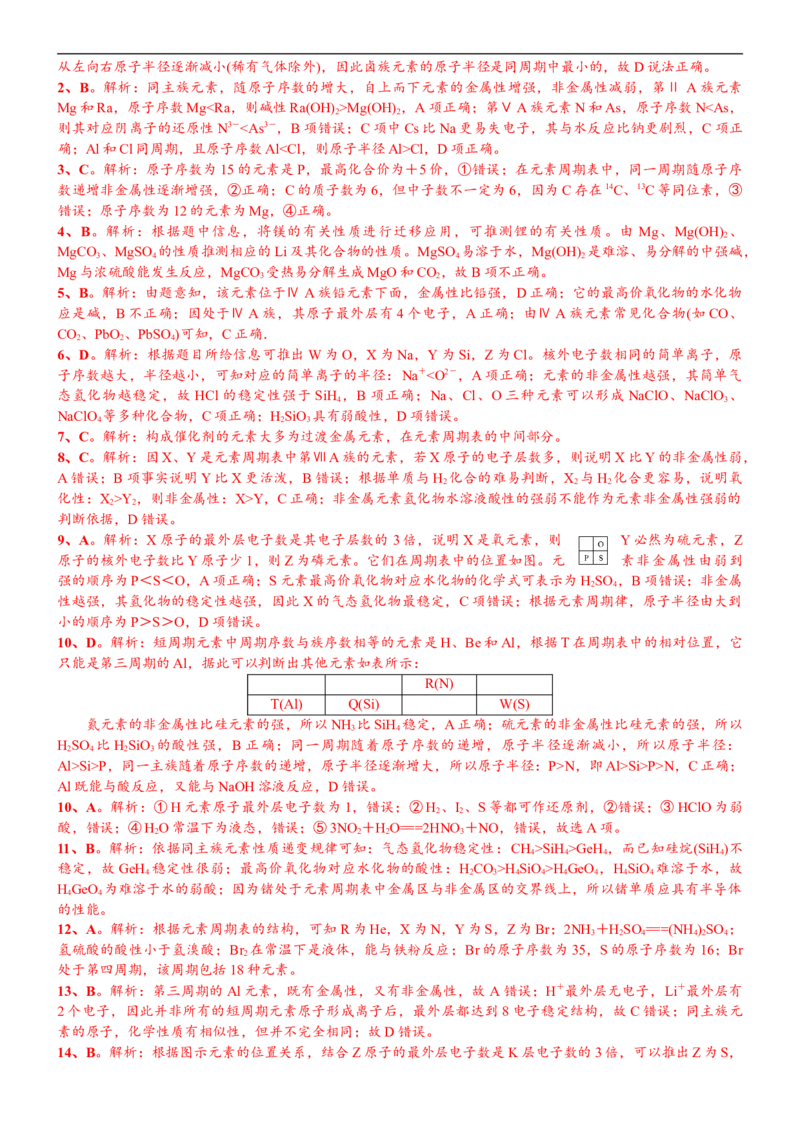 课时4.6元素周期表和元素周期律的应用-2020-2021学年高一化学必修第一册精品讲义（新教材人教版）_高化_2025春-人教版高中化学_01新版高中化学必修一_5.精品讲义