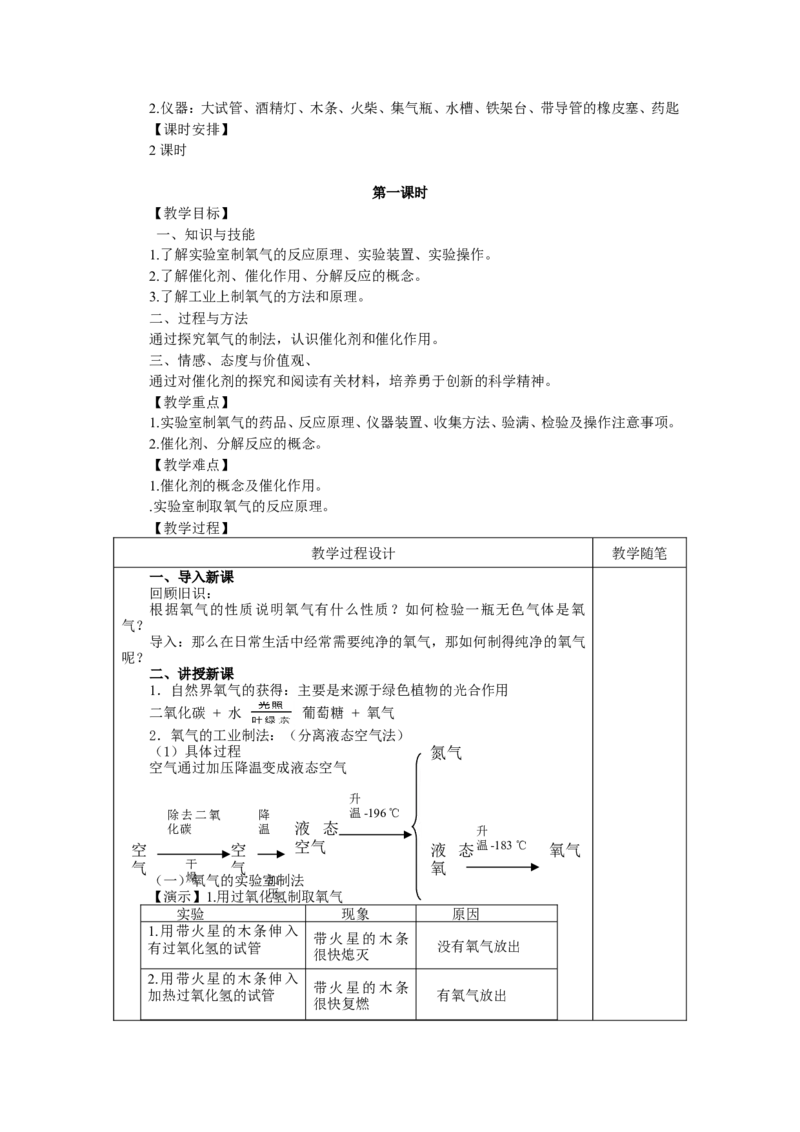 第二单元我们周围的空气教案_初中化学_01.人教版初中化学_01.初中化学课件PPT--教案--试题_初中化学&mdash;课件&mdash;教案&mdash;试题-推荐_9年级上课件教案试题_9年级上教案_第2单元