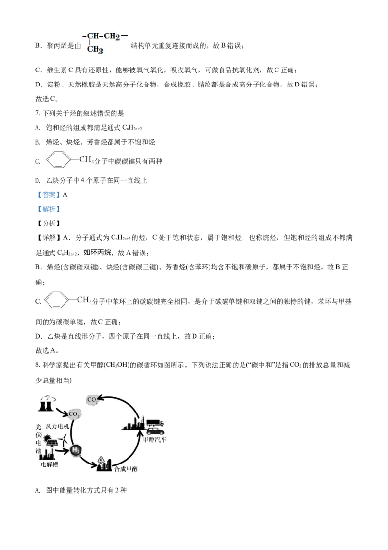 精品解析：广东省茂名高州市2020-2021学年高一下学期期末考试化学试题（解析版）_高化_2025春-人教版高中化学_02新版高中化学必修二_5.试卷习题_期中期末真题