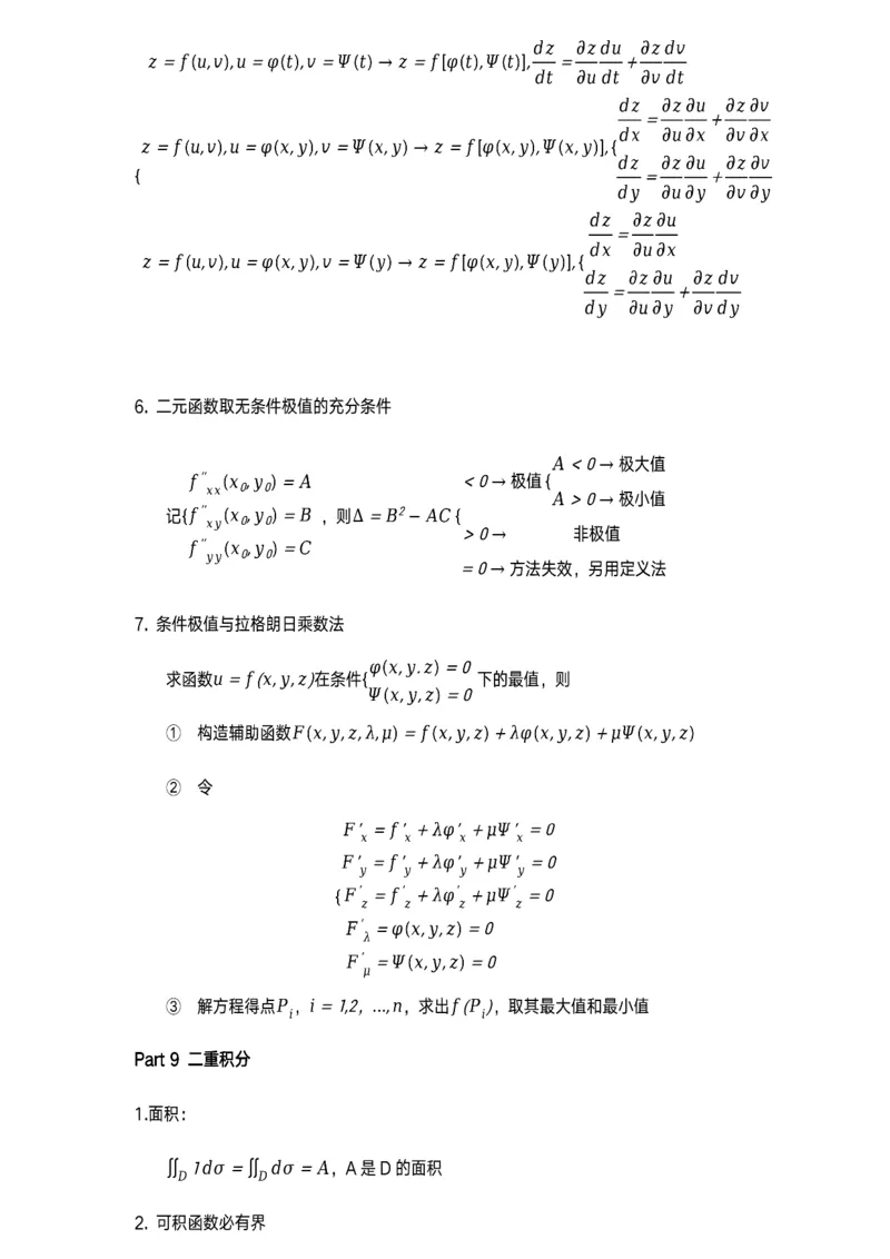 数学公式（多元函数微分积分）_考研_数学_00.公式_25《数学公式》总结_高数公式_3.多元函数微分积分