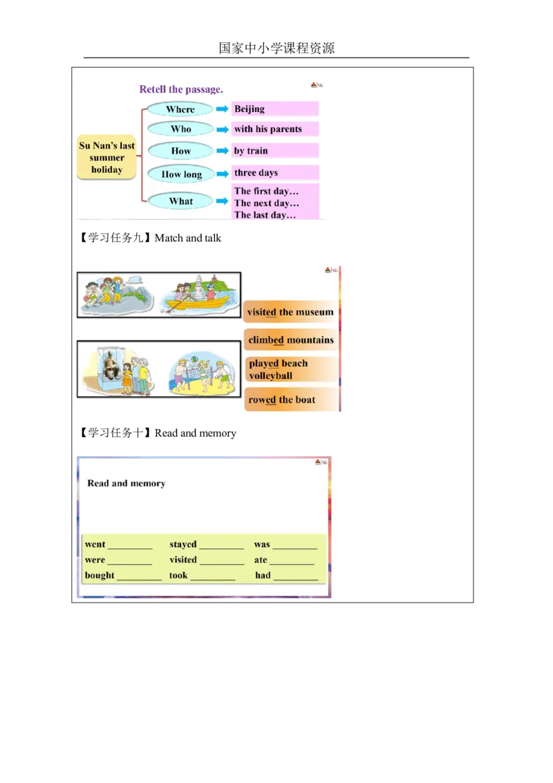 21Unit7IhadagoodtimePartB_国家课_学习任务单_26春四年级上下册人教版_四上英语合集人教版PEP英语四年级上册新教材（教学视频+课件+动画+音频+练习+教案）_17练习资料_《小学英语》