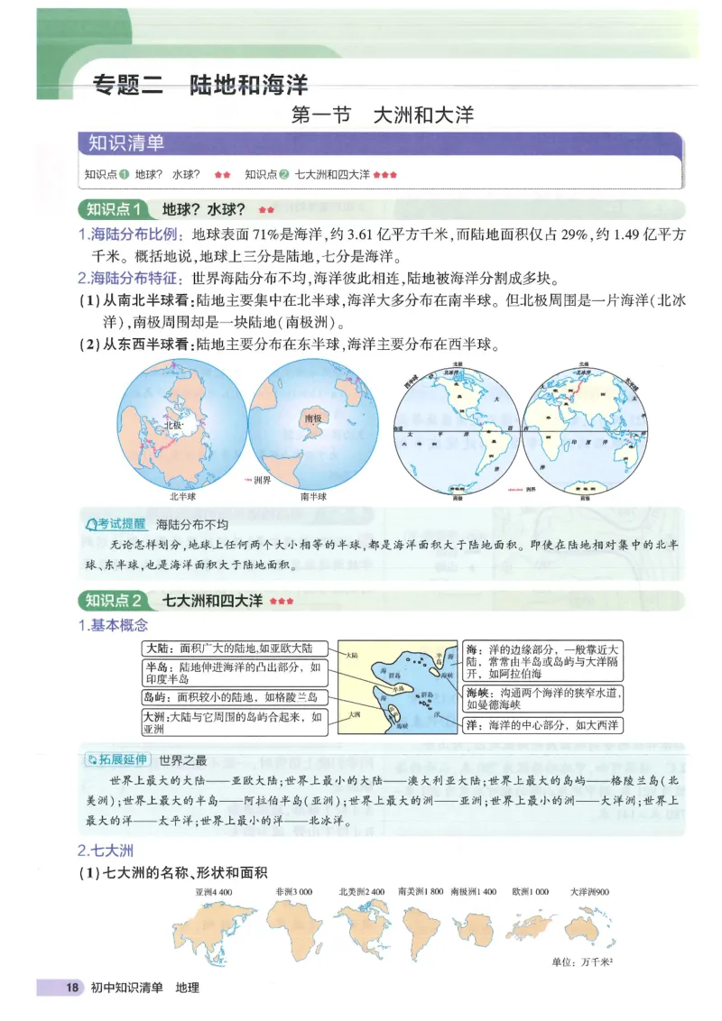 2025版《53初中知识清单》-地理_初中全科《53初中知识清单》2025版