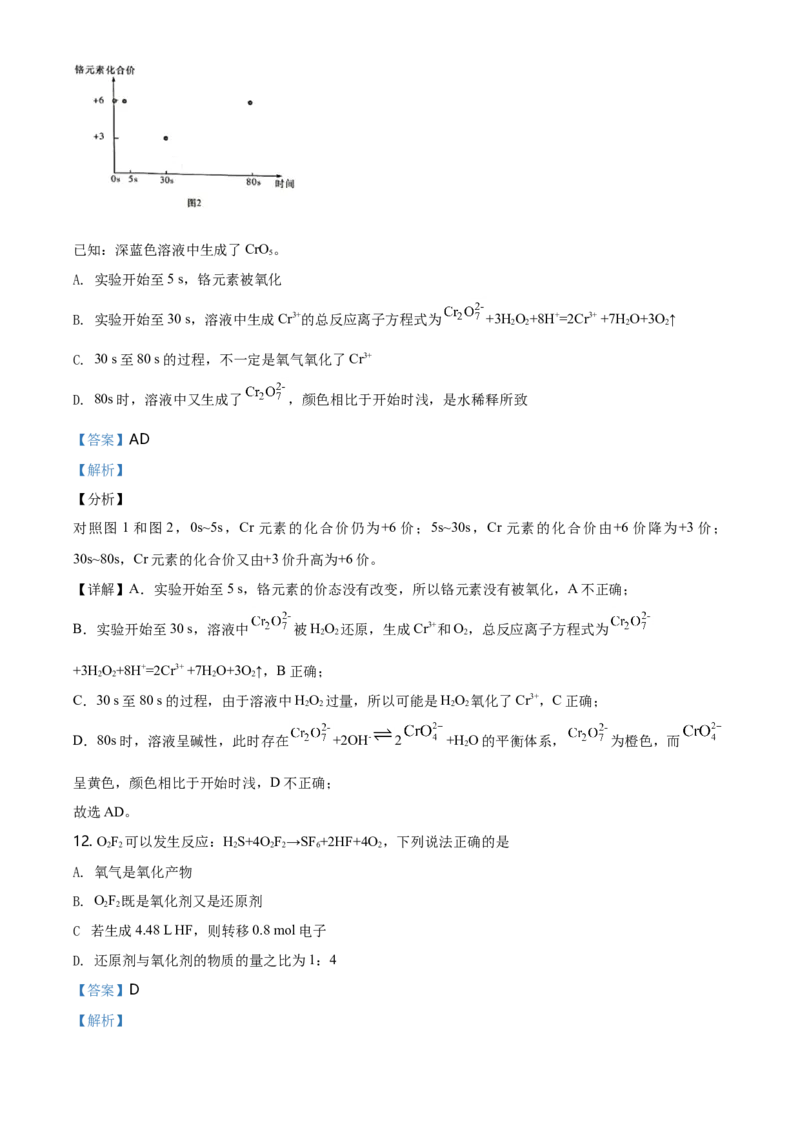 精品解析：天津市第一中学2020-2021高一上学期期中考试化学试题（解析版）_高化_2025春-人教版高中化学_01新版高中化学必修一_4.习题试卷_名校真题